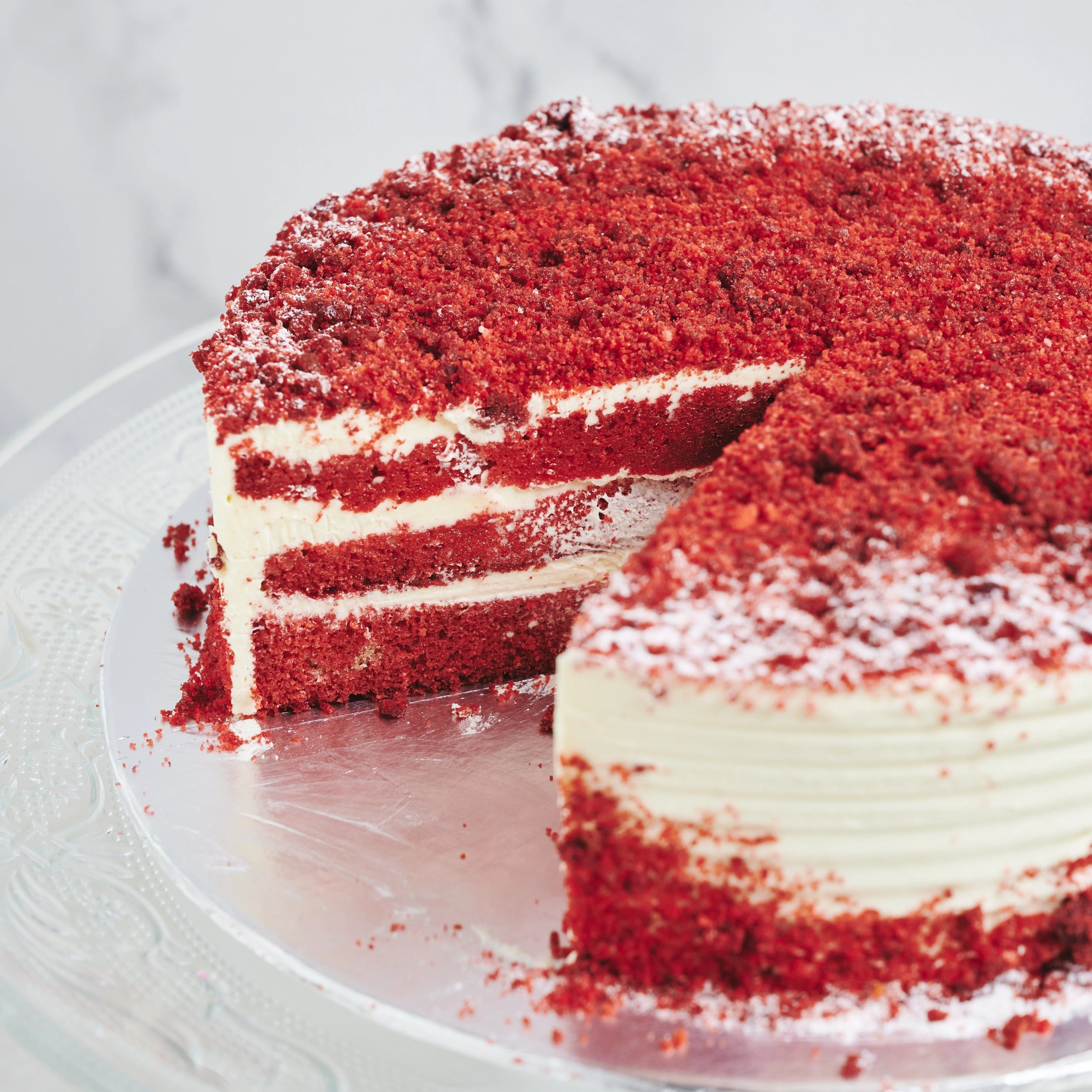 Red Velvet Cream Cheese Cake Eggless - Image 4